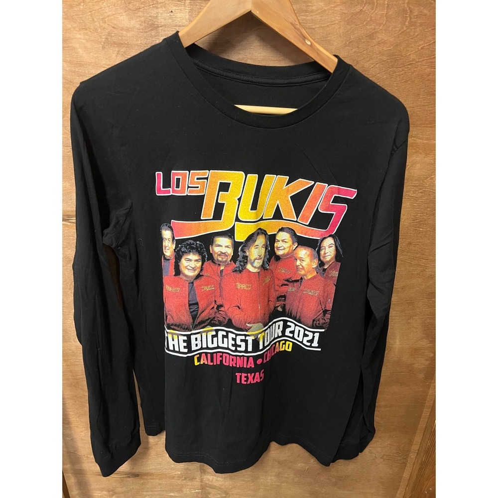 Los Bukis Tour 2021 Una‎ Historia Cantada Long Sleeve Graphic T-Shirt Mens Black